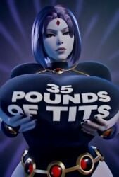 1girls ai_assisted ai_generated animated bouncing_breasts breasts breasts_bigger_than_head clothing dc_comics english_text huge_breasts large_breasts looking_at_viewer meme no_sound purple_hair raven_(dc) scrag_boy_(style) teen_titans text vertical_video video