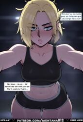 abs abs_visible ai_assisted ai_generated angry_eyes annie_leonhardt arms_spread arrogant_female ass_focus attack_on_titan biceps big_ass big_thighs black_shorts black_sports_bra blonde_hair blue_eyes body_oil_effect breast_press cameltoe cleavage close_up_upper_body clothing_tight_on_body comic comic_page comic_strip comics confident crop_top crotch_outline curvy curvy_figure dark_background defined_abs degradation dirty_talk dominant_female dominant_woman exposed_midriff female female_focus femdom flexing furrowed_brows glistening_skin glistening_sweat grin gym gym_domination gym_outfit gym_setting huge_ass huge_breasts humiliation indoors intense_expression large_breasts looking_at_viewer looking_down_at_viewer midriff milf mocking montana812 muscle_fetish muscle_worship muscular_abs muscular_arms muscular_female muscular_legs navel nsfw nsfw_ai_art patreon pecs ponytail pov power_lift pussy_outline short_shorts sixpack smug solo_focus speech_bubble sports_bra standing strong_woman superiority_complex sweat sweat_drops_on_body sweat_glistening_on_skin sweat_on_abs sweat_on_chest sweat_on_face sweat_on_thighs sweatdrops sweaty sweaty_body tall_female teasing text thick thick_thighs thick_woman thighs_focus tight_clothing toned trash_talking underboob veiny_arms veiny_forearms verbal_humiliation voluptuous watermark western_comic wet_skin_effect wide_hips