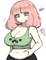1girls annoyed annoyed_expression annoyed_face annoyed_female ass belly belly_grab big_ass big_breasts big_butt breasts chubby chubby_female creeper_face curvaceous curvaceous_female curvaceous_figure curves curvy curvy_body curvy_female curvy_figure curvy_hips danganronpa danganronpa_2:_goodbye_despair female female_only gamer_girl grabbing_belly hair_ornament melink_(artist) minecraft nanami_chiaki pink_eyes pink_hair short_hair shorts stomach_grab thick thick_ass thick_hips thick_legs thick_thighs thighhighs thighs touching_belly venus_body voluptuous voluptuous_body voluptuous_female wide_ass wide_hipped_female wide_hips wide_thighs