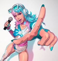 1girls asian asian_female breasts cleavage female female_only light-skinned_female light_skin luna_snow luna_snow_(cool_summer) luna_snow_(marvel_rivals) marvel marvel_rivals shadez singer singing thick_thighs