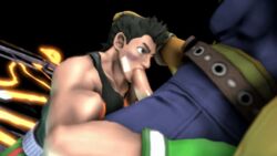 2boys 3d bara black_hair boxing_gloves captain_falcon duo erection f-zero fellatio gay hand_on_head little_mac male male_only multiple_boys muscles oral penis punch-out!! punch_out saliva super_smash_bros. yaoi