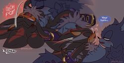 anthro aroused bedroom_eyes bite blush bodily_fluids breath claws closed_eyes duo ear_blush eulipotyphlan fangs hedgehog hi_res larger_male male mammal moan motion_lines narrowed_eyes one_eye_closed open_mouth open_smile pinned pinned_to_ground seductive sega shadow_the_hedgehog shipslucia size_difference smaller_male smile sonadow sonic_the_hedgehog sonic_the_hedgehog_(series) sonic_the_werehog sonic_unleashed sweat sweatdrop teeth vampire werecreature wereeulipotyphlan werehog