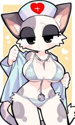 ai_generated animal_hospital big_breasts bikini chibi_style cute_style female head_nurse_(animal_hospital) highres pixai roblox sexy_body sexy_pose