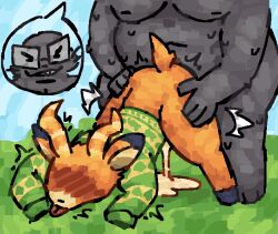 aliasing anal anal_sex animal_crossing antelope anthro antlers aquatic ass beau_(animal_crossing) belly big_belly blue_sky blush bodily_fluids bovid butt_grab clothed clothing cum cum_inside cum_puddle cutaway digital_media_(artwork) doggy_style duo dusty_(motherfan31) emanata eyewear femboy from_behind_position front_view genital_fluids glasses grass green_clothing green_sweater green_topwear grey_body hand_on_butt head_down_ass_up hooves horn leaking_precum male male/male mammal nintendo nude orange_body orgasm penetration pinniped plant portrait precum raised_tail scaliescum seal sex simultaneous_orgasms size_difference sky slightly_chubby slightly_chubby_male striped_antlers sweat sweater tail three-quarter_portrait thrusting tongue tongue_out topwear trembling_for_pleasure wearing_glasses