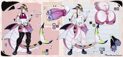 2_penises absurd_res anthro aquatic ass balls clothing dragon femboy fish food fruit genitals gold_(metal) hi_res horn hybrid knot knotted_penis latex latex_clothing male male_butt massshinka model_sheet multi_genitalia multi_penis mythological_creature mythological_scalie mythology nonbinary_(lore) paws penis piercing pink_balls pink_body pinup plant pose scalie shark solo stripes tattoo thick_thinghs