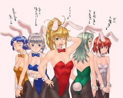 black_legwear bunny_ear bunnysuit everyone excellen_browning fake_animal_ear ibis_douglas kusuha_mizuha lamia_loveless pantyhose seolla_schweizer super_robot_wars translated translation_request wrist_cuffs