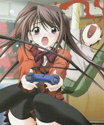 girls_playing_games original playing_games thighhighs video_game