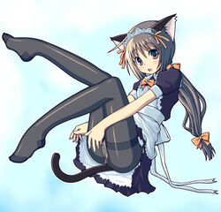 animal_ears breasts cat_ears kimarin maid original pantyhose