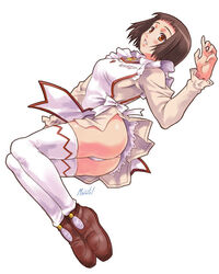 akane_soir ass brown_hair mai_otome maid maruto maruto! my-otome panties pantyshot shoes solo thighhighs underwear white_legwear white_panties white_thighhighs