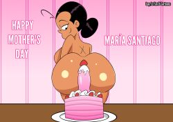 1girls big_ass big_butt black_hair cake dark-skinned_female dark_skin female female_focus female_only latina looking_back lupdrawer21 maria_santiago mature mature_female milf mother mother's_day nickelodeon the_casagrandes the_loud_house