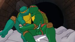 animated anthro balls duo hammytoy handjob humanoid_penis incest kissing male male_only michelangelo penis raphael reptile scalie sex teenage_mutant_ninja_turtles turtle yaoi