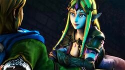 3d animated blonde_hair blue_eyes ears_pointy erection eye_contact fellatio female handjob hyrule_warriors link link_(hyrule_warriors) male male/female nintendo no_sound oral penis pointy_ears princess_zelda slendistry smile source_filmmaker straight the_legend_of_zelda video video_games zelda_(hyrule_warriors)