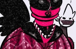 bloodoftheant flare_pants forbidden_pants genderfluid navel_piercing skull_demon smolmarble tagme thick_ass thick_thighs thong tube_top