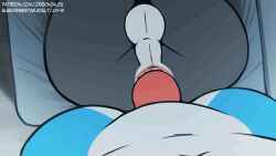 anal anal_sex animated anthro anus balls biped black_body black_tail blue_body blue_fur canid canine domestic_cat duo erection felid feline felis fox fur gaping gaping_anus genitals hi_res jay-r lying male male/male mammal multicolored_body multicolored_fur nude_anthro nude_male on_back penetration penile penile_penetration penis sex tail white_body white_fur