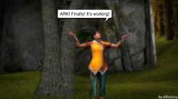 1girls 3d alicecry catherine_chun clothed clothed_female comic dialogue english_text female female_only solo solo_female soma_(game) speech_bubble text