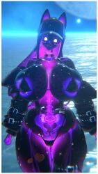 big_breasts bikini bikini_top bimbo bimbofication cat_ears catgirl feline female pur_slime(bom39) purple purple_hair skeleton skelly_jelly slime slime_girl visible_skeleton vrchat vrchat_avatar