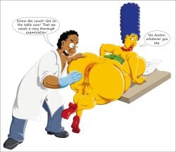 anus ass big_ass big_breasts bynshy chubby chubby_female fat fat_ass fisting julius_hibbert marge_simpson on_belly the_simpsons