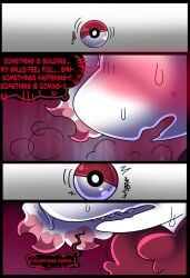 absurd_res blush blush_lines blushing_profusely chest_tuft comic comic_panel english_description english_text generation_5_pokemon hair halfpricesouls hi_res male nintendo pokeball pokemon pokemon_(species) simple_background text tuft zoro_(halfpricesouls) zoroark