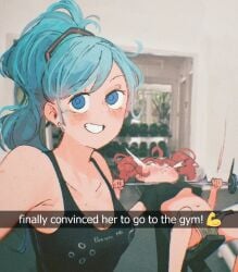 2girls artstyle_imitation blue_eyes hatsune_miku kasane_teto light-skinned_female peeing peeing_self spindle_(aidenr0) underboob vocaloid weightlifting