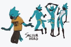 3:2 anthro ass avian bird black_bottomwear black_clothing black_pants blue_body blue_jay bottomwear casual_clothing clothing corvid english_text fan_character feet genitals jay_(bird) jockstrap male new_world_jay nude oscine pants passerine penis saliva_sona salivahero shirt signature simple_background solo t-shirt text text_on_clothing text_on_shirt text_on_t-shirt text_on_topwear topwear underwear white_background yellow_clothing yellow_shirt yellow_t-shirt yellow_topwear