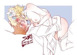 childe_(genshin_impact) couple female genshin_impact hoyoverse loving_couple lumine_(genshin_impact) male tartaglia_(genshin_impact)