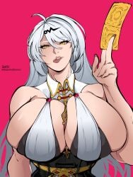 condom_packet_strip holding_condom tagme tagme_(artist) tongue_out yixuan_(zenless_zone_zero) zenless_zone_zero
