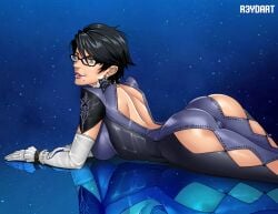 1girls artist_name ass ass_focus ass_up backview bayonetta bayonetta_(character) bayonetta_2 black_hair bodysuit breasts cameltoe exposed_back female large_ass latex_bodysuit laying_down laying_on_floor laying_on_ground laying_on_stomach light-skinned_female light_skin lips looking_at_viewer looking_over_shoulder r3ydart seductive_pose sega sexy sexy_pose shiny_clothes short_hair showing_ass showing_butt smile smirk smirking solo tall_female