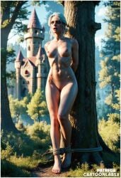 ai_generated bondage captured captured_heroine ciri defeat defeated defeated_heroine domination embarrassed embarrassed_female embarrassed_nude_exposure embarrassed_nude_female exposed exposed_breasts exposed_pussy helpless helpless_female helpless_girl helpless_superheroine humiliated humiliating humiliation humiliation_fetish restrained restrained_arms restraints tied tied_arms tied_hands tied_up
