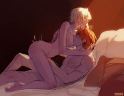 childe_(genshin_impact) couple female genshin_impact hoyoverse loving_couple lumine_(genshin_impact) male tartaglia_(genshin_impact)