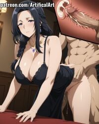 1boy 1girls ai_generated artifical_art big_breasts black_hair blush cum cum_in_pussy cum_in_pussy cum_in_uterus cum_inside doggy_style earrings elf elf_ears gamma_(the_eminence_in_shadow) jewelry kage_no_jitsuryokusha_ni_naritakute! light-skinned_female light_skin long_hair necklace penis penis_in_pussy perfect_body pointy_ears purple_eyes pussy sex the_eminence_in_shadow vaginal_creampie vaginal_penetration vaginal_sex x-ray