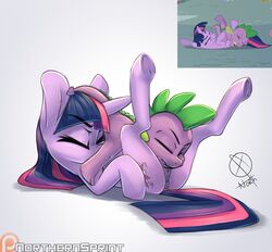 anus duo equine female friendship_is_magic hair mammal my_little_pony northernsprint pussy smooth_skin spike_(mlp) twilight_sparkle_(mlp)