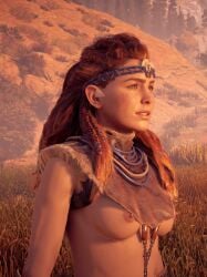 1girls aloy faith103 game_screenshot horizon_zero_dawn mod solo upper_body