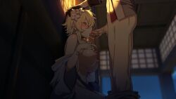 childe_(genshin_impact) couple female genshin_impact hoyoverse loving_couple lumine_(genshin_impact) male tartaglia_(genshin_impact)