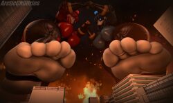 2girls android android_girl arcticcfries barefeet barefoot big_breasts blue_team_(team_fortress_2) breasts fan_character feet_fetish feet_focus female female_focus female_only foot_focus hourglass_figure hourglass_figured_female large_ass large_boobs large_breasts large_butt macro mimi_sentry multiple_females multiple_girls red_team_(team_fortress_2) robot robot_girl robot_humanoid team_fortress_2 tf2 valve valve_(company) video_game voluptuous voluptuous_female