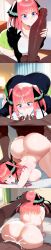1boy 1girls ahe_gao ai_generated blowjob cock cum cum_in_mouth cum_in_pussy cum_inside doggy_style doggy_style erodreams go-toubun_no_hanayome hair_ribbon hand_on_another's_head huge_ass large_ass large_breasts large_penis motion_lines nakano_nino penis_on_face pounding pounding_ass rough_sex sex sex_from_behind sweat thick_thighs vaginal_penetration