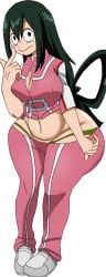 ass asui_tsuyu big_ass big_boob big_breasts big_breasts big_butt bimbo boku_no_hero_academia breasts clothing my_hero_academia neckline ograniczony outfit panties pussy shool_uniform stomach tsuyu_asui uniform