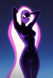 ai_generated alien alien_girl anodite ass ben_10 ben_10_alien_force ben_10_ultimate_alien bigmic145 breasts female female_focus female_only glowing glowing_eyes glowing_hair gwen_tennyson gwen_tennyson_(alien_force) gwen_tennyson_(ultimate_alien) medium_breasts naked nude purple_body purple_skin white_eyes