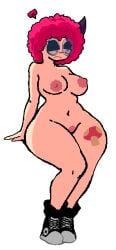 1girls 2d afro afro_hair belly_button bex bex_hornhart big_breasts blue_glasses boots cartoony chubby converse cute cute_face dark_shadow depressed exaggerated_anatomy female female flower_nipples fungus_tattoo horn looking_down low_quality lowres no_background oc oc_character pink_hair pink_nipples pixel pixel_(artwork) png round_glasses sad sad_eyes shaded simple_face sitting solo tattoo the_bex_owo thick thick_ass thick_thighs transparent_background vagina white_body white_skin