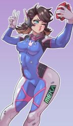 blizzard_entertainment bodysuit d.va_(cosplay) greenhelldraws marvel marvel_comics marvel_rivals overwatch overwatch_2 peni_parker peni_parker_(marvel_rivals) selfie skin_tight skintight_bodysuit tagme