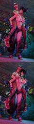 2girls female juri_han kiriko_(overwatch) nishikt overwatch overwatch_2 street_fighter street_fighter_6
