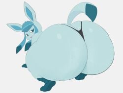 1ambiguous 2025 ambiguous_gender anthro anthro_only ass ass_bigger_than_head ass_focus black_underwear blue_eyes blue_skin bubble_butt furry furry_only glaceon huge_ass looking_back on_all_fours open_mouth pokemon pokemon_(species) pokemon_dppt psymen simple_background solo thick_thighs wide_hips