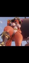 ass big_ass big_breasts big_breasts big_butt big_nipples big_thighs boots breasts breasts dominant five_nights_at_freddy's fnaf foxy_(fnaf) foxy_(mayosplash) furry golden_clothing looking_at_viewer madlad_art madladdeluxe mayosplash nipples pirate pirate_girl pirate_hat pussy stepped_on stepping_on_male sword tits_out tongue tongue_out