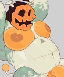 armpits arms_behind_head balls bara chubby deltarune deltarune_chapter_3 epnis gay jackenstein male male_only nude penis smile solo tail