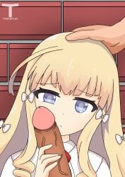 1boy 1boy1girl 1boy1girls 1girl1boy 1girls azur_lane blonde_female blonde_hair blue_eyes female grabbing_penis hair_ornaments hand_on_penis handjob head_grab masturbation penis penis_on_face pov pov_male queen_elizabeth_(azur_lane) tony_x_play tonyxplay