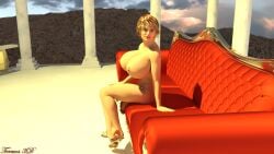 3d big_breasts big_cock blonde_hair blue_eyes futanari nude short_hair termos3d