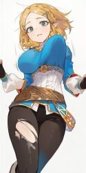 1girls ai_generated black_leggings black_pants blonde_hair blush bob_cut breasts drowsy_sheep elf elf_ears female female_only fingerless_gloves fully_clothed green_eyes hylian looking_at_viewer nintendo pointy_ears princess_zelda ripped_clothing short_hair slim_waist solo solo_female tears_of_the_kingdom the_legend_of_zelda thighs zelda_(tears_of_the_kingdom)