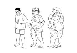 anthro big_breasts blackshirtboy blush breast_growth breasts clothed clothing erect_nipples female gender_transformation generation_1_pokemon generation_7_pokemon growth hair hair_growth hand_on_belly height_reduction holding_belly human looking_at_self lycanroc male mammal monochrome mtf_transformation nintendo nipple_outline nipples pokemon pokemon_(species) pregnant rapidash sequence solo species_transformation surprised_expression torn_clothing transformation