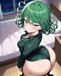 ai_generated ass ass_focus big_ass clothing giant_ass no_nude one-punch_man shortstack small_breasts tatsumaki