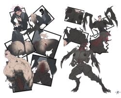 alien ass_expansion black_body black_hair black_nipples breast_expansion clothes_ripping consensual dead_space digitigrade gender_transformation monster_girl mtf_transformation multi_arm multi_eye multi_limb necromorph nightmare_waifu red_eyes skin_color_change species_transformation thick_thighs transformation transformation_sequence wide_hips