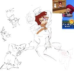 1:1 animal_genitalia animal_penis brawl_stars canid canine canine_genitalia canine_penis crookedcrow female female_on_feral feral genitals group hi_res human human_on_feral humor interspecies invalid_tag joke lola_(brawl_stars) mammal partially_colored penis satire supercell_(company) trio unfinished what zoophilia